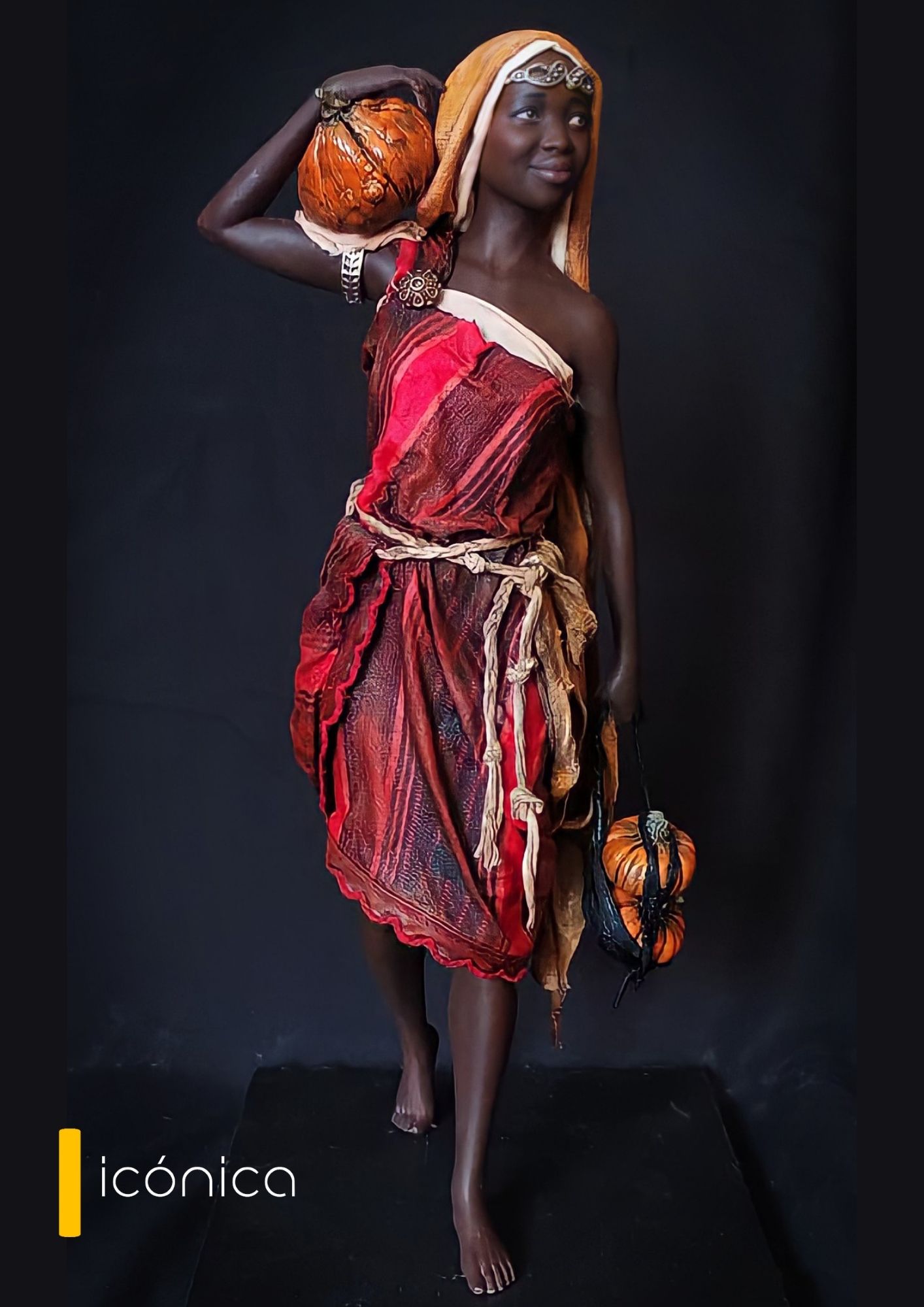 Africana con calabazas (2020). 30 cm. Bérgamo (Italia)