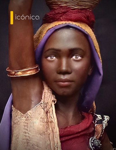 Pastora africana con cántara en la cabeza (2021), detalle. 35cm. Córdoba.