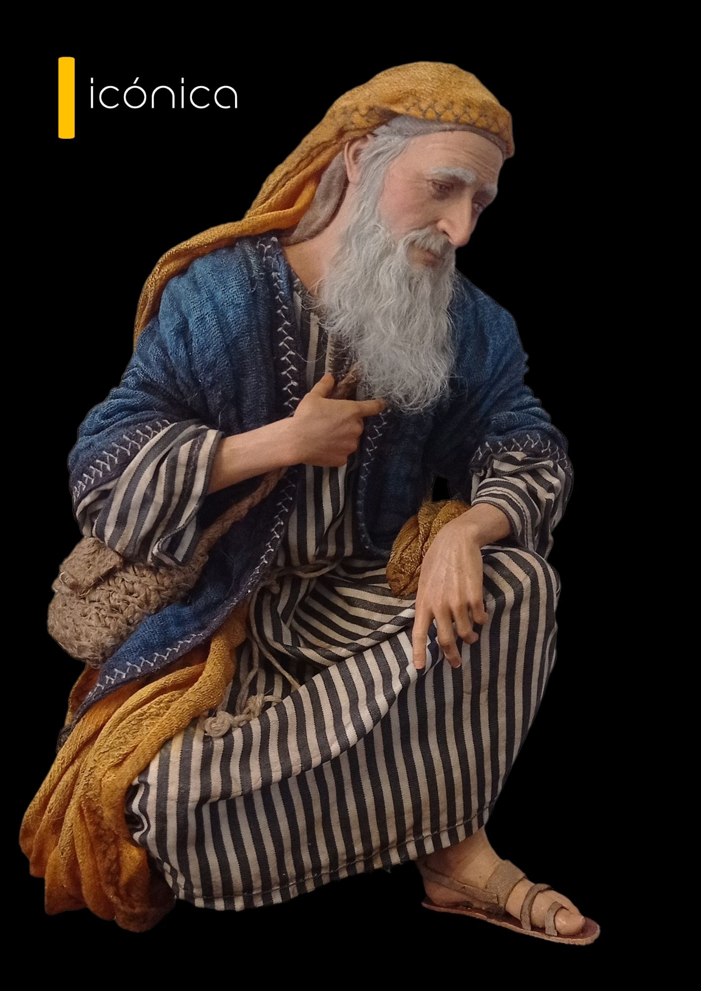 Pastor anciano adorando (2021). 30 cm. Baena (Córdoba).